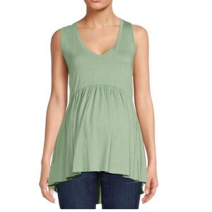PLANET MOTHERHOOD Green Sz Medium Maternity Sleeveless Babydoll Shirt NEW NWT